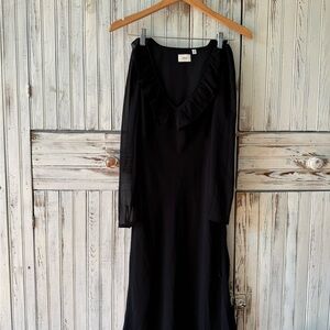 Wilfred Black Sheath Dress with Bishop Sleeves